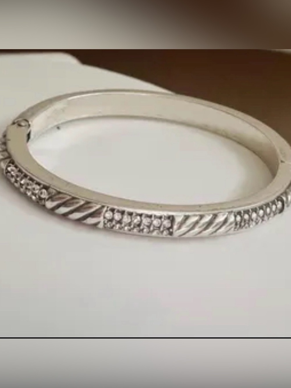 Brighton‎ Sacred Cross Silver Crystal Hinged Bangle